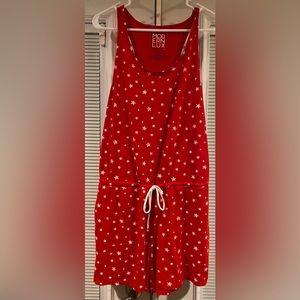 GUC modern lux red & white jumpsuit. SZ XXL